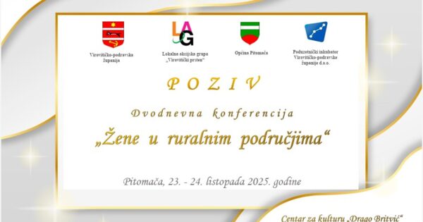 Konferencija „Žene u ruralnim područjima” 23. i 24. listopada u Pitomači – otvorene su prijave za sudjelovanje