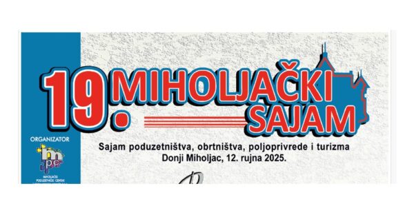 Posjetite 19. Miholjački sajam – sajam poduzetništva, obrtništva, poljoprivrede i turizma – 12. rujna 2025.